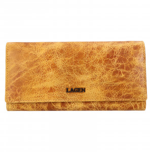 Kis női bőr pénztárca Lagen Dorote - aranysárga
