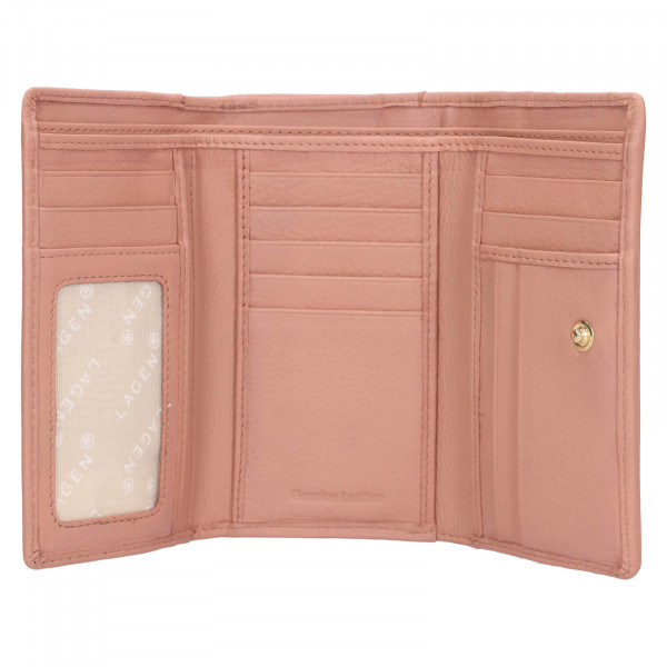 Kis női bőr pénztárca Lagen Annika - rózsaszín