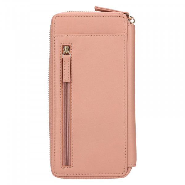 Női bőr pénztárca-kézitáska mobiltelefonhoz Lagen Alexa - rózsaszín
