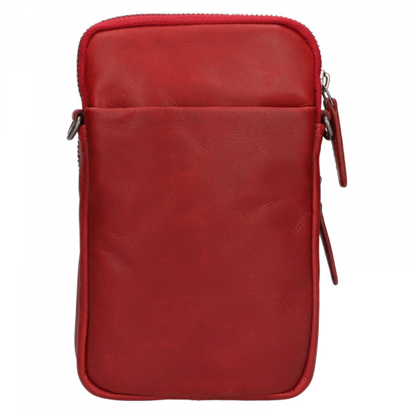 Bőr táska mobiltelefonhoz és iratokhoz Sparwell Ajax - piros