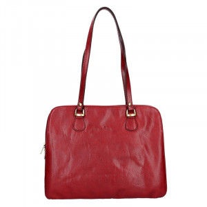 Luxusní kožená dámská kabelka Hexagona 113292 - červená