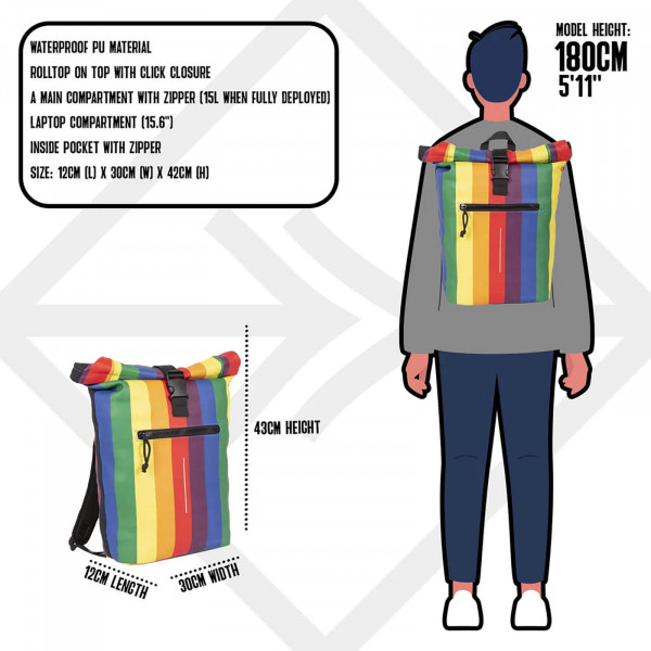 Nagy, divatos New Rebels Dayto hátizsák - multicolor